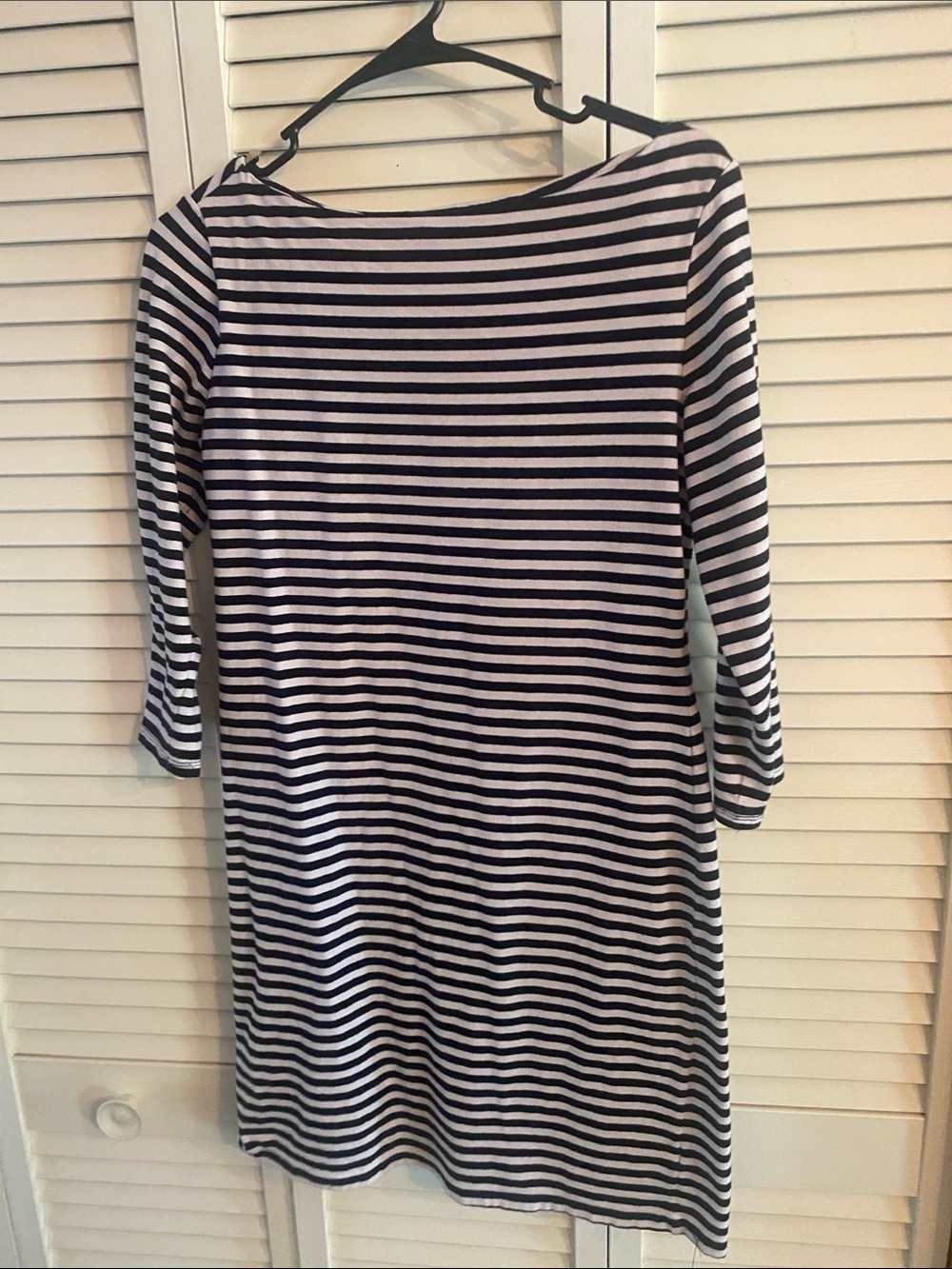 Xhilaration Black and White Striped Boatneck Dress